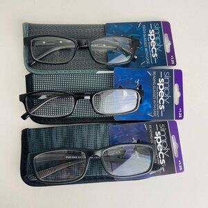 RG0359 Lot of 3 Simply Specs Foster Grant Mens' Reading Glasses W/ Case +1.25